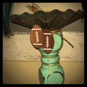 Faux leather Football earrings